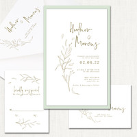 Heather Pale Green Wedding Invitations elegant glitter thermography wedding planner Stationery Store & Wedding Invitations by Leslie Store wholesale