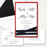 Hayden Ribbon Wedding Invitations elegant glitter thermography wedding planner Stationery Store & Wedding Invitations by Leslie Store wholesale