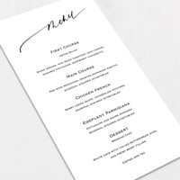 Rina Wedding Menu