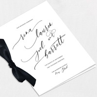 Rina Ribbon Wedding Programs