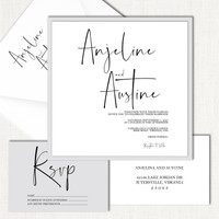 Anjeline Grey Wedding Invitations elegant glitter thermography wedding planner Stationery Store & Wedding Invitations by Leslie Store wholesale