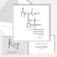 Anjeline Grey Wedding Invitations elegant glitter thermography wedding planner Stationery Store & Wedding Invitations by Leslie Store wholesale
