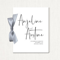Anjeline Ribbon Wedding Programs elegant glitter thermography wedding planner Stationery Store & Wedding Invitations by Leslie Store wholesale