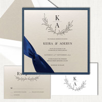 Keira Square Ribbon Wedding Invitations elegant glitter thermography wedding planner Stationery Store & Wedding Invitations by Leslie Store wholesale
