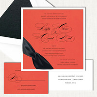 Layla Square Ribbon Wedding Invitations elegant glitter thermography wedding planner Stationery Store & Wedding Invitations by Leslie Store wholesale