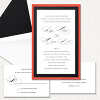 Layla Coral Wedding Invitations elegant glitter thermography wedding planner Stationery Store & Wedding Invitations by Leslie Store wholesale