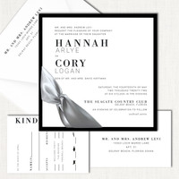 Hannah Square Ribbon Wedding Invitations elegant glitter thermography wedding planner Stationery Store & Wedding Invitations by Leslie Store
