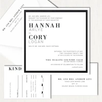Hannah Black Wedding Invitations elegant glitter thermography wedding planner Stationery Store & Wedding Invitations by Leslie Store