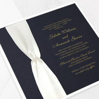 Juliette Square Ribbon Wedding Invitations Two Layered Leslie Store