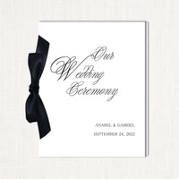 Anabel Ribbon Wedding Programs elegant glitter thermography wedding planner Stationery Store & Wedding Invitations by Leslie Store wholesale