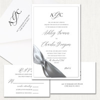 Ashley Silver Ribbon Wedding Invitations Two Layered Leslie Store