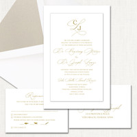 Courtney White Wedding Invitations Two Layered Leslie Store