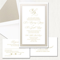 Courtney Champagne Wedding Invitations Three Layered Leslie Store