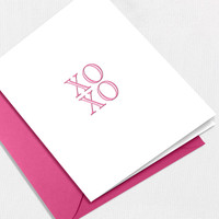 Pink XOXO Greeting Card All Cards Leslie Store