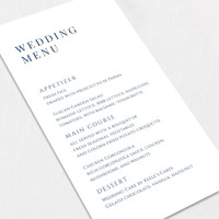 Evelyn Wedding Menu Wedding Menu Leslie Store