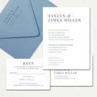 Evelyn Wedding Invitations One Layered Leslie Store