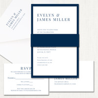 Evelyn Belly Band Wedding Invitations Two Layered Leslie Store