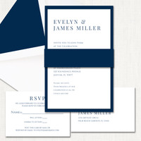 Evelyn Belly Band Wedding Invitations Two Layered Leslie Store