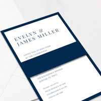 Evelyn Belly Band Wedding Invitations Two Layered Leslie Store