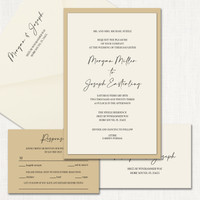 Morgan Ecru Wedding Invitations Two Layered Leslie Store