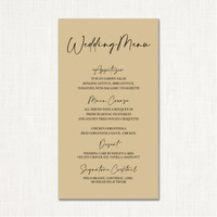 Morgan Wedding Menu Wedding Menu Card Leslie Store