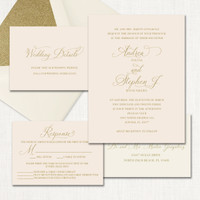 Andrea Blush Wedding Invitations All Wedding Invitations Leslie Store