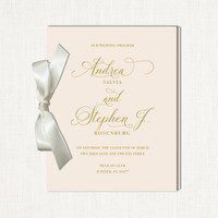 Andrea Blush Ribbon Wedding Programs Wedding Programs Leslie Store