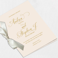 Andrea Blush Ribbon Wedding Programs Wedding Programs Leslie Store
