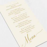 Andrea Blush Wedding Menu Wedding Menu Leslie Store