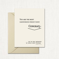 The Most Hardworking Person Greeting Card KJV CARDS Leslie Store