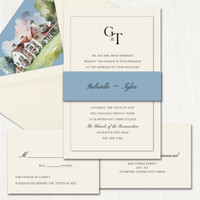 Gabrielle Belly Band Wedding Invitations Two Layered Leslie Store