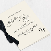 Gabrielle Ribbon Wedding Programs