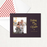 Joy and Wonder Card Custom Holiday Cards Leslie Store