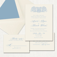 Amelia Wedding Invitations One Layered Stationery Store & Wedding Invitations by Leslie Store