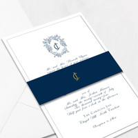 Catherine Belly Band Wedding Invitations Two Layered Leslie Store