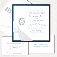 Catherine Square Ribbon Wedding Invitations Two Layered Stationery Store & Wedding Invitations by Leslie Store