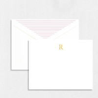 Pink Stripe Monogram Note Set 