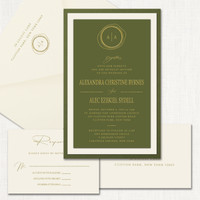 Alexandra Green Wedding Invitations Three Layered Leslie Store