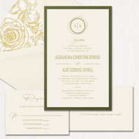 Alexandra Ecru Wedding Invitations Two Layered Stationery Store & Wedding Invitations by Leslie Store