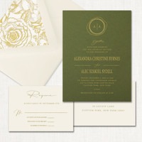 Alexandra Wedding Invitations One Layered Stationery Store & Wedding Invitations by Leslie Store