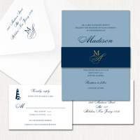 Madison French Blue Wedding Invitations Two Layered Leslie Store