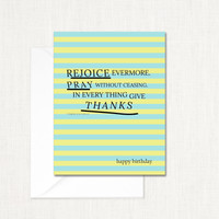 Rejoice, Pray, Thanks Greeting Card King James Collection Leslie Store