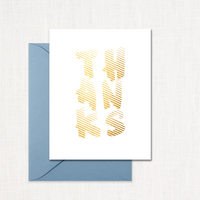 Thanks, Gold Greeting Card All Cards Leslie Store