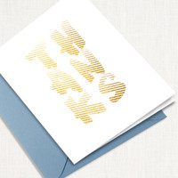 Thanks, Gold Greeting Card All Cards Leslie Store