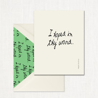 I Hoped In The Word Greeting Card KJV CARDS Leslie Store