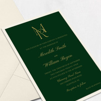 Meredith Hunter Green Wedding Invitations Two Layered Leslie Store