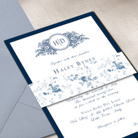 Haley Belly Band Wedding Invitations Two Layered Leslie Store
