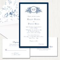 Haley Navy Wedding Invitations Two Layered Leslie Store