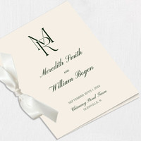 Meredith Ribbon Wedding Programs Wedding Programs Leslie Store