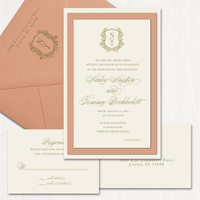 Kristin Terracotta Ecru Wedding Invitations Three Layered Leslie Store